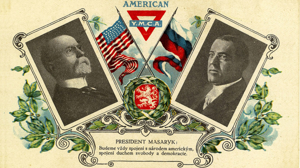 Prezidenti Masaryk a Wilson na pohľadnici. Ktovie, čo na to Francúzsko?